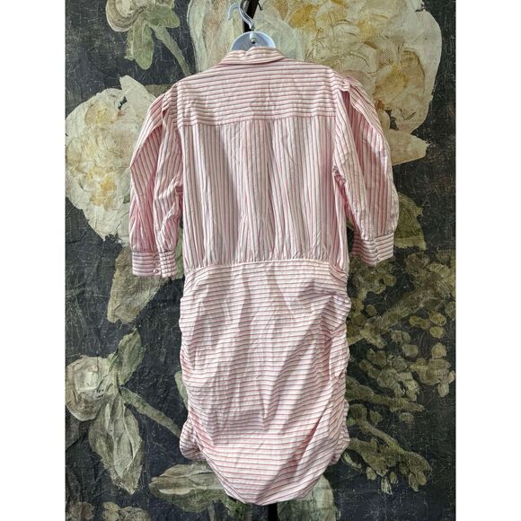 New Anthropologie Maeve Fitted Ruched Mini Shirt Dress Size Xl - Picture 8 of 9
